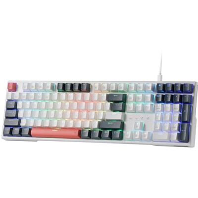 Redragon Clavier de jeu K668 RVB, 104 touches + 4 touches de raccourci supplémentaires, clavier mécanique filaire avec mousses absorbant le son, prise remplaçable à chaud, touches de couleurs mixtes Redragon Clavier de jeu K668 RVB, 104 touches + 4 touches de raccourci supplémentaires, clavier mécanique filaire avec mousses absorbant le son, prise remplaçable à chaud, touches de couleurs mixtes