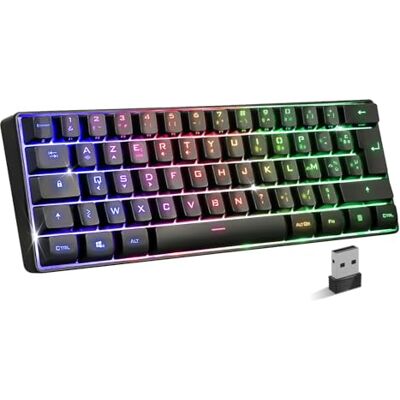 Spirit Of Gamer Elite K50, Clavier Gamer TKL sans Fil & Bluethooth Rechargeable, Layout Compact 60%, Touches Silencieuses Azerty, Gaming Keybord RGB, Autonomie 300h, Anti-Ghosting, PC/Mac, Noir Spirit Of Gamer Elite K50, Clavier Gamer TKL sans Fil & Bluethooth Rechargeable, Layout Compact 60%, Touches Silencieuses Azerty, Gaming Keybord RGB, Autonomie 300h, Anti-Ghosting, PC/Mac, Noir