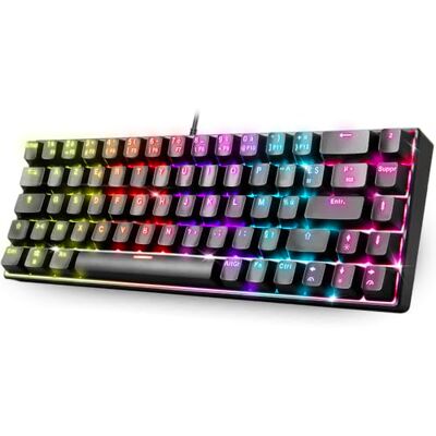 Spirit Of Gamer XPERT K150 : Clavier gaming TKL 60% / 69 touches mécaniques bleues / Technologie N-Key Rollover 100% antighosting / Rétro-éclairage RGB 21 modes / Switches remplacables : 2 switchs de plus fournis Spirit Of Gamer XPERT K150 : Clavier gaming TKL 60% / 69 touches mécaniques bleues / Technologie N-Key Rollover 100% antighosting / Rétro-éclairage RGB 21 modes / Switches remplacables : 2 switchs de plus fournis