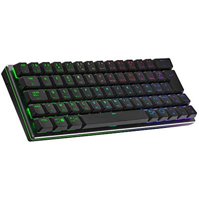 Cooler Master SK622 Clavier gaming sans fil configuration compact 60%, switchs mécaniques low-profile, éclairage RGB, connectivité Bluetooth ou câble, compatible Apple/PC/Smartphone AZERTY, Noir Cooler Master SK622 Clavier gaming sans fil configuration compact 60%, switchs mécaniques low-profile, éclairage RGB, connectivité Bluetooth ou câble, compatible Apple/PC/Smartphone AZERTY, Noir