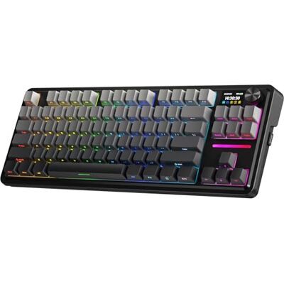 Redragon K743 PRO GB 80 % joint RVB clavier de jeu Hype écran TFT 1,14" et bouton, clavier mécanique 84 touches, amortissement du bruit à 5 couches, prise sud échangeable à chaud, touches PBT Redragon K743 PRO GB 80 % joint RVB clavier de jeu Hype écran TFT 1,14" et bouton, clavier mécanique 84 touches, amortissement du bruit à 5 couches, prise sud échangeable à chaud, touches PBT