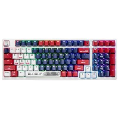 A4tech A4 Tech Clavier A4TKLA47263 Blanc Multicolore QWERTY A4tech A4 Tech Clavier A4TKLA47263 Blanc Multicolore QWERTY
