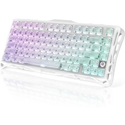 GravaStar Mercury K1 Lite Clavier de jeu 75 %, clavier sans fil trimode 2,4 GHz/BT/filaire, joint d'étanchéité remplaçable à chaud, commutateurs linéaires pré-lubrifiés, rétroéclairage RVB (Crystal GravaStar Mercury K1 Lite Clavier de jeu 75 %, clavier sans fil trimode 2,4 GHz/BT/filaire, joint d'étanchéité remplaçable à chaud, commutateurs linéaires pré-lubrifiés, rétroéclairage RVB (Crystal