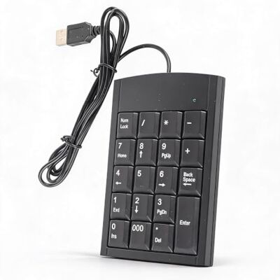 Dpofirs Mini Clavier Numérique Filaire USB, Clavier d'Ordinateur Portable Ultra-Fin à 19 Touches pour PC et Ordinateurs Portables, Petiavier de Haute Qualité, Noir, Compatible avec I-OS, an-Droid Dpofirs Mini Clavier Numérique Filaire USB, Clavier d'Ordinateur Portable Ultra-Fin à 19 Touches pour PC et Ordinateurs Portables, Petiavier de Haute Qualité, Noir, Compatible avec I-OS, an-Droid