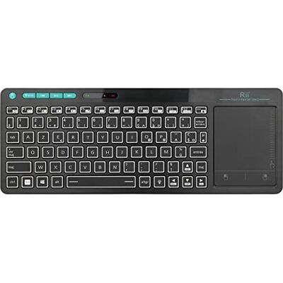 Rii RT518S Clavier multimédia rétroéclairé sans fil avec trackpad multi-touch, clavier rechargeable pour Android TV Box, Smart TV, HT/PC, IPTV Rii RT518S Clavier multimédia rétroéclairé sans fil avec trackpad multi-touch, clavier rechargeable pour Android TV Box, Smart TV, HT/PC, IPTV
