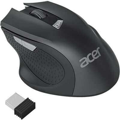 Acer Souris sans Fil, Souris Ordinateur Ergonomique, 2.4GHz avec Mini récepteur USB, Souris Optique USB, 6 Boutons Programmables, 1600 PPP, Compatible avec PC/Mac/Laptop/Chromebook Acer Souris sans Fil, Souris Ordinateur Ergonomique, 2.4GHz avec Mini récepteur USB, Souris Optique USB, 6 Boutons Programmables, 1600 PPP, Compatible avec PC/Mac/Laptop/Chromebook