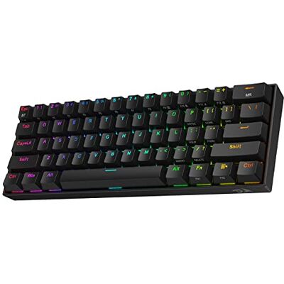Redragon K530 Pro Draconic Clavier mécanique sans fil 60% Bluetooth/filaire 2,4 GHz 61 touches Clavier de jeu RVB avec interrupteur Tactile Marron pour Windows/Mac/Android Redragon K530 Pro Draconic Clavier mécanique sans fil 60% Bluetooth/filaire 2,4 GHz 61 touches Clavier de jeu RVB avec interrupteur Tactile Marron pour Windows/Mac/Android
