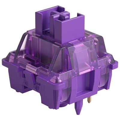 Akko CS Lot de 45 commutateurs tactiles pour clavier mécanique, 3 broches, 36 gf, LED SMD orientée au nord, couvercle transparent Commutateurs de bouton MX pour kit DIY/clavier de jeu Violet Akko CS Lot de 45 commutateurs tactiles pour clavier mécanique, 3 broches, 36 gf, LED SMD orientée au nord, couvercle transparent Commutateurs de bouton MX pour kit DIY/clavier de jeu Violet