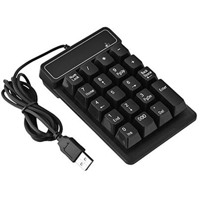 Richer-R Clavier Numérique 1.5M / 5FT USB Filaire Pleine Taille 19 Touches Pavé Numérique Clé 000 ajouté pour Windows PC de Bureau Portable (Noir) Richer-R Clavier Numérique 1.5M / 5FT USB Filaire Pleine Taille 19 Touches Pavé Numérique Clé 000 ajouté pour Windows PC de Bureau Portable (Noir)