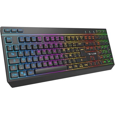 THE G-LAB Keyz Tungsten EX Clavier Gamer Sans Fil Membrane RGB AZERTY FR Sans Fil Triple Mode 2.4GHz/Bluetooth/Filaire, Membrane Silencieuse, RGB & Macros Personnalisables, Logiciel Dédié THE G-LAB Keyz Tungsten EX Clavier Gamer Sans Fil Membrane RGB AZERTY FR Sans Fil Triple Mode 2.4GHz/Bluetooth/Filaire, Membrane Silencieuse, RGB & Macros Personnalisables, Logiciel Dédié