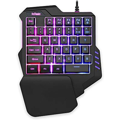 RedThunder Clavier de jeu portable rétroéclairé RVB 35 touches – Manette de jeu ergonomique pour PUBG LOL WOW DOTA2 – Ordinateur de bureau, PC Mac Gamer RedThunder Clavier de jeu portable rétroéclairé RVB 35 touches – Manette de jeu ergonomique pour PUBG LOL WOW DOTA2 – Ordinateur de bureau, PC Mac Gamer