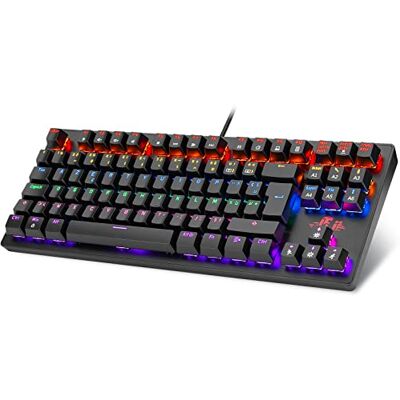 Rii Clavier Gamer USB Filaire, AZERTY Française Mécanique 60%, Rétroéclairé par LED 9 Modes de Jeu Mécanique Compatible avec MacBook/Mac OS/Windows PC, Noir Rii Clavier Gamer USB Filaire, AZERTY Française Mécanique 60%, Rétroéclairé par LED 9 Modes de Jeu Mécanique Compatible avec MacBook/Mac OS/Windows PC, Noir