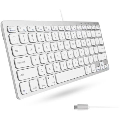 Macally Mini clavier USB C Plug & Play Clavier compact pour Mac, Windows, iPad, Android avec port USB C, 78 touches d'interrupteur à ciseaux et 13 touches de raccourci, pratique et petit Macally Mini clavier USB C Plug & Play Clavier compact pour Mac, Windows, iPad, Android avec port USB C, 78 touches d'interrupteur à ciseaux et 13 touches de raccourci, pratique et petit