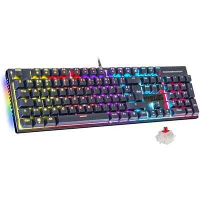 Spirit Of Gamer XPERT K250, Clavier Gamer Mecanique AZERTY Swtich Rouge, 17 Modes de Rétroéclairage RGB, Technologie N-Key Rollover 26 Touches Antighosting, Connexion Filaire, 2 Switchs Inclus, Noir Spirit Of Gamer XPERT K250, Clavier Gamer Mecanique AZERTY Swtich Rouge, 17 Modes de Rétroéclairage RGB, Technologie N-Key Rollover 26 Touches Antighosting, Connexion Filaire, 2 Switchs Inclus, Noir