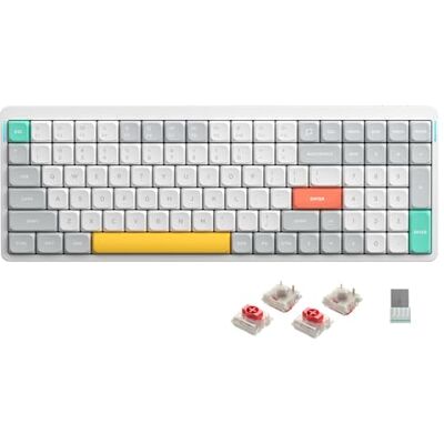 nuphy Air96 V2 Clavier mécanique QMK/VIA, 96% Clavier sans Fil ŕ Profil Bas, Bluetooth 5.1, 2.4GHz et Connexion Filaire, Compatible avec Les systčmes Windows et Mac OS Ionic White Red nuphy Air96 V2 Clavier mécanique QMK/VIA, 96% Clavier sans Fil ŕ Profil Bas, Bluetooth 5.1, 2.4GHz et Connexion Filaire, Compatible avec Les systčmes Windows et Mac OS Ionic White Red