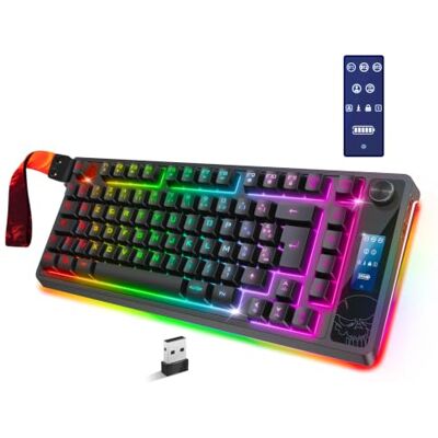 Spirit Of Gamer ELITE K55 Clavier Gaming TKL Sans Fil LCD 2,4 GHz BT AZERTY TKL AZERTY 82 touches, Batterie rechargeable, 3 connexions, Écran LCD, RGB 15 modes Spirit Of Gamer ELITE K55 Clavier Gaming TKL Sans Fil LCD 2,4 GHz BT AZERTY TKL AZERTY 82 touches, Batterie rechargeable, 3 connexions, Écran LCD, RGB 15 modes