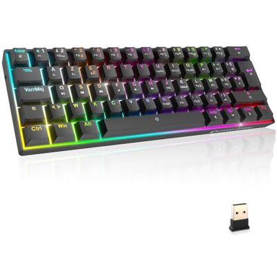 EMPIRE GAMING Nouveau 2025 K246 Clavier Gaming sans Fil Compact TKL 65% WiFi Wireless Type-C Switches Mécanique MX Red (FR-AZERTY) pour PC/PS4/PS5/Xbox Rétroéclairage RGB 62 Touches EMPIRE GAMING Nouveau 2025 K246 Clavier Gaming sans Fil Compact TKL 65% WiFi Wireless Type-C Switches Mécanique MX Red (FR-AZERTY) pour PC/PS4/PS5/Xbox Rétroéclairage RGB 62 Touches