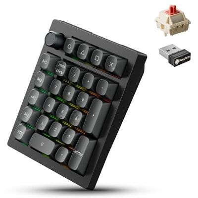 Keychron V0 Ultra 8K Clavier Numérique sans Fil, 27 Touches, 8000 Hz Polling Rate, 2.4GHz/BT 5.3/USB-C, 360h Autonomie, RGB, Interrupteur Rouge, ZMK Pavé Numérique Personnalisé pour Mac et Windows Keychron V0 Ultra 8K Clavier Numérique sans Fil, 27 Touches, 8000 Hz Polling Rate, 2.4GHz/BT 5.3/USB-C, 360h Autonomie, RGB, Interrupteur Rouge, ZMK Pavé Numérique Personnalisé pour Mac et Windows