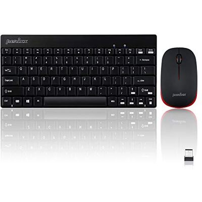 Perixx PERIDUO-712 Ensemble clavier et souris sans fil léger et petit Noir Rouge Inglés (US QWERTY) - Perixx PERIDUO-712 Ensemble clavier et souris sans fil léger et petit Noir Rouge Inglés (US QWERTY) -