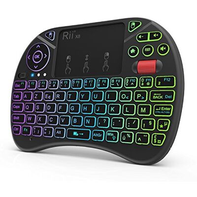 Rii Mini (Nouveauté) Clavier X8 Wireless Français Ergonomique sans Fil avec Touchpad pour Smart TV, Mini PC, HTPC, Console, Ordinateur Rii Mini (Nouveauté) Clavier X8 Wireless Français Ergonomique sans Fil avec Touchpad pour Smart TV, Mini PC, HTPC, Console, Ordinateur
