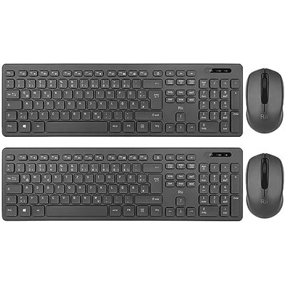 Rii Lot de 2 Clavier et souris sans fil allemands Noir, PC/ordinateur portable/Windows/Smart TV Rii Lot de 2 Clavier et souris sans fil allemands Noir, PC/ordinateur portable/Windows/Smart TV