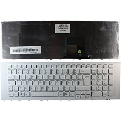 Keyboards4Laptops Sony Vaio VPC-EF37FX/BI Clavier Français Blanc Cadre Blanc Remplacement pour Ordinateur Portable Keyboards4Laptops Sony Vaio VPC-EF37FX/BI Clavier Français Blanc Cadre Blanc Remplacement pour Ordinateur Portable
