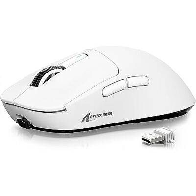ATTACK SHARK X3 Souris ultra légère PixArt PAW3395 49 g, capteur de jeu, BT/2,4 G, souris de jeu sans fil/sans fil, 26000 DPI, batterie 200 heures, microphone de bureau pour Win11/Xbox/PS/Mac (blanc) ATTACK SHARK X3 Souris ultra légère PixArt PAW3395 49 g, capteur de jeu, BT/2,4 G, souris de jeu sans fil/sans fil, 26000 DPI, batterie 200 heures, microphone de bureau pour Win11/Xbox/PS/Mac (blanc)