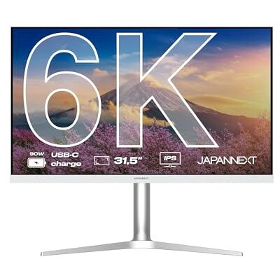 Japannext Ecran PC 32" IPS 6K (6016x3384) Blanc HDR Recharge Via USB-C(90W) Hauteur & Inclinaison réglable (HSP) sRGB 100% G-Sync/FreeSync JN-IPS326K-HSPC9 Japannext Ecran PC 32" IPS 6K (6016x3384) Blanc HDR Recharge Via USB-C(90W) Hauteur & Inclinaison réglable (HSP) sRGB 100% G-Sync/FreeSync JN-IPS326K-HSPC9