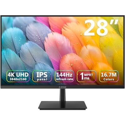Z-Edge Écran PC 28'' 144Hz, 4K UHD (3840x2160), IPS Panel, 4ms, Moniteur Gaming 16:9, Adaptive Sync, Lunette ultra-fine, Inclinaison Réglable, 2×HDMI2.1 & 2×DP1.4, VESA 100 * 100mm (DP Câble Inclus) Z-Edge Écran PC 28'' 144Hz, 4K UHD (3840x2160), IPS Panel, 4ms, Moniteur Gaming 16:9, Adaptive Sync, Lunette ultra-fine, Inclinaison Réglable, 2×HDMI2.1 & 2×DP1.4, VESA 100 * 100mm (DP Câble Inclus)