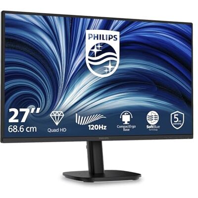 Philips Moniteur 27B2N3500 27 Pouce 120Hz IPS Dalle, 4ms GtG, Ajustable en Hauteur, Haut-parleurs, (2560x1440 HDMI 2X 2.1 TMDS DP 1x 1.2) Noir Philips Moniteur 27B2N3500 27 Pouce 120Hz IPS Dalle, 4ms GtG, Ajustable en Hauteur, Haut-parleurs, (2560x1440 HDMI 2X 2.1 TMDS DP 1x 1.2) Noir