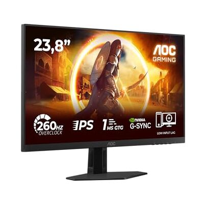 AOC 24G4ZRE Écran FHD 23,8" 260 Hz, panneau IPS rapide, MPRT 0,3 ms, synchronisation adaptative, compatible HDR10, G-Sync (1920 x 1080 HDMI 2 x 2.0 DP 1 x 1.4) Noir AOC 24G4ZRE Écran FHD 23,8" 260 Hz, panneau IPS rapide, MPRT 0,3 ms, synchronisation adaptative, compatible HDR10, G-Sync (1920 x 1080 HDMI 2 x 2.0 DP 1 x 1.4) Noir