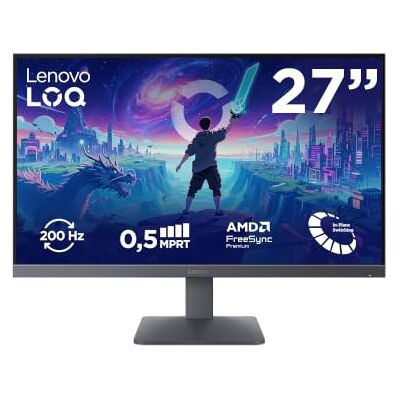 IBM LOQ 27-10 Moniteur de jeu Full HD 27", 1920 x 1080, 16:9, 200 Hz, temps de réponse 0,5 ms, HDMI 2.1, DisplayPort, panneau 3 côtés, AMD FreeSync Premium, gris Luna IBM LOQ 27-10 Moniteur de jeu Full HD 27", 1920 x 1080, 16:9, 200 Hz, temps de réponse 0,5 ms, HDMI 2.1, DisplayPort, panneau 3 côtés, AMD FreeSync Premium, gris Luna