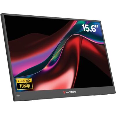Verbatim Écran portable Full HD 15,6" Moniteur portable en plastique pour ordinateur portable, tablette, smartphone, PS5 ou Nintendo Switch avec ports USB-A, USB-C et HDMI Noir Verbatim Écran portable Full HD 15,6" Moniteur portable en plastique pour ordinateur portable, tablette, smartphone, PS5 ou Nintendo Switch avec ports USB-A, USB-C et HDMI Noir