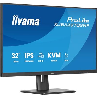 IIYAMA Prolite XUB3297QSNP-B1 QHD IPS Moniteur 80 cm, 32", 100Hz, HDMI, DP-in/out, DaisyChain, USB3.2, USB-C Dock, 95W, RJ45, KVM, Réglage de la hauteur, Adaptive Sync IIYAMA Prolite XUB3297QSNP-B1 QHD IPS Moniteur 80 cm, 32", 100Hz, HDMI, DP-in/out, DaisyChain, USB3.2, USB-C Dock, 95W, RJ45, KVM, Réglage de la hauteur, Adaptive Sync