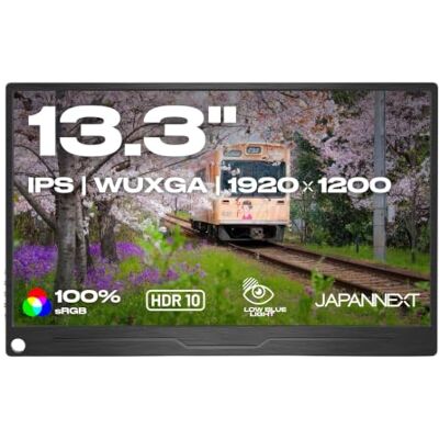 Japannext Ecran Portable 13.3" IPS WUXGA (1920x1200) HDR Haut-parleurs intégrés HDMI DisplayPort USB-C Prise Jack(x1) G-Sync/FreeSync JN-MD-IPS133WUXGAR Japannext Ecran Portable 13.3" IPS WUXGA (1920x1200) HDR Haut-parleurs intégrés HDMI DisplayPort USB-C Prise Jack(x1) G-Sync/FreeSync JN-MD-IPS133WUXGAR