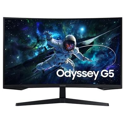 Samsung Ecran PC Odyssey G5 32’’, 165Hz, 1ms, Dalle VA Incurvée 1000R, QHD : 2560x1440, 2500:1,HDR10, AMD FreeSync, Auto Source Switch +, Pied Ajustable, DisplayPort, HDMI Samsung Ecran PC Odyssey G5 32’’, 165Hz, 1ms, Dalle VA Incurvée 1000R, QHD : 2560x1440, 2500:1,HDR10, AMD FreeSync, Auto Source Switch +, Pied Ajustable, DisplayPort, HDMI