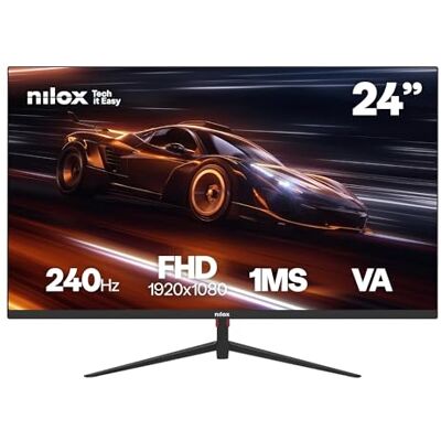 Nilox NXM24FHD2401 Moniteur Gaming 23,8" Full HD VA, fréquence 240 Hz, temps de réponse 1 ms, sortie audio de 3,5 mm, connexions HDMI 2.1/DP 1.4, VESA 100 x 100 mm Nilox NXM24FHD2401 Moniteur Gaming 23,8" Full HD VA, fréquence 240 Hz, temps de réponse 1 ms, sortie audio de 3,5 mm, connexions HDMI 2.1/DP 1.4, VESA 100 x 100 mm