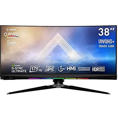 MSI Optix MEG381CQR Plus Écran Gaming Incurvé 37,5" UWQHD+ Dalle Rapid IPS 2300R, 3840x1600, 175Hz / 1ms, G-Sync Ultimate, DisplayHDR 600, 21:9 DisplayPort 1.4a, HDMI 2.0b, USB 3.0 MSI Optix MEG381CQR Plus Écran Gaming Incurvé 37,5" UWQHD+ Dalle Rapid IPS 2300R, 3840x1600, 175Hz / 1ms, G-Sync Ultimate, DisplayHDR 600, 21:9 DisplayPort 1.4a, HDMI 2.0b, USB 3.0