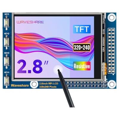 Waveshare 2.8 inch Display for Raspberry Pi 4 Resistive Touchscreen TFT LCD 320x240 Resolution Resistive Touch Control Directly-pluggable for Any Revision of Raspberry Pi Waveshare 2.8 inch Display for Raspberry Pi 4 Resistive Touchscreen TFT LCD 320x240 Resolution Resistive Touch Control Directly-pluggable for Any Revision of Raspberry Pi