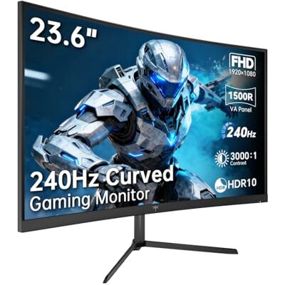 KTC Moniteur de jeu incurvé 24", FHD 1920 × 1080, 240 Hz, panneau VA 1500R, contraste 3000:1, Adaptive Sync, FreeSync, Low Blue Light, DC Dimming, VESA 100 × 100 mm, H24S17P (reconditionné) KTC Moniteur de jeu incurvé 24", FHD 1920 × 1080, 240 Hz, panneau VA 1500R, contraste 3000:1, Adaptive Sync, FreeSync, Low Blue Light, DC Dimming, VESA 100 × 100 mm, H24S17P (reconditionné)