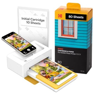 Kodak Dock Plus 4PASS Imprimante Photo (10x15cm) + Paquet avec 90 Feuilles Kodak Dock Plus 4PASS Imprimante Photo (10x15cm) + Paquet avec 90 Feuilles