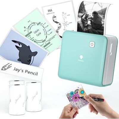 Phomemo M02 Pro Mini Imprimante Portable, 300 DPI Imprimante Thermique de Poche avec 3 Rouleaux de Papier, Imprimante Photo imprimante d'autocollants Compatible avec Smartphone et Tablette Vert Phomemo M02 Pro Mini Imprimante Portable, 300 DPI Imprimante Thermique de Poche avec 3 Rouleaux de Papier, Imprimante Photo imprimante d'autocollants Compatible avec Smartphone et Tablette Vert