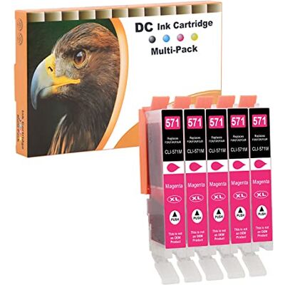 D&C 5X Magenta Cartouches d'encre Compatibles pour Canon Pixma CLI-571M XL pour Canon PIXMA MG5750 MG5751 MG5752 MG5753 MG6850 MG6852 MG7750 MG7751 TS5050 TS5051 TS5053 TS5055 TS6050 TS6051 TS6052 D&C 5X Magenta Cartouches d'encre Compatibles pour Canon Pixma CLI-571M XL pour Canon PIXMA MG5750 MG5751 MG5752 MG5753 MG6850 MG6852 MG7750 MG7751 TS5050 TS5051 TS5053 TS5055 TS6050 TS6051 TS6052