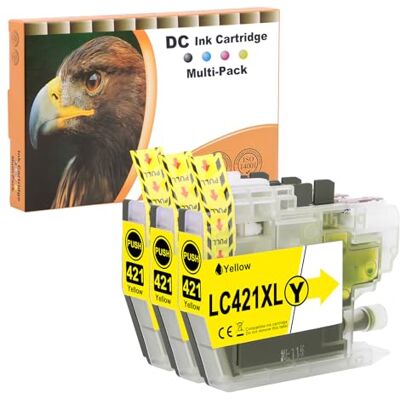 D&C LC421XL Lot de 3 cartouches d'encre compatibles avec Brother LC421 XL Multipack pour cartouches Brother DCP-J1050DW MFC-J1010DW DCP-J1140DW (jaune) D&C LC421XL Lot de 3 cartouches d'encre compatibles avec Brother LC421 XL Multipack pour cartouches Brother DCP-J1050DW MFC-J1010DW DCP-J1140DW (jaune)