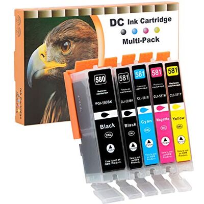 D&C PGI-580XXL CLI-581XXL Compatible pour Canon 580 581 Cartouches d'encre pour Canon Pixma TS6150 TS6151 TS8150 TR8550 TS8250 TS6250 TS9150 TR7550 TS8151 TS8251 TS8252 TS9155 TS9550 (Pack de 5) D&C PGI-580XXL CLI-581XXL Compatible pour Canon 580 581 Cartouches d'encre pour Canon Pixma TS6150 TS6151 TS8150 TR8550 TS8250 TS6250 TS9150 TR7550 TS8151 TS8251 TS8252 TS9155 TS9550 (Pack de 5)