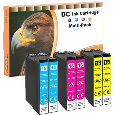 D&C Cartouches d'encre Remplacement pour Epson 16 16XL pour Epson Workforce WF-2750 WF-2760 WF-2660 WF-2650 WF-2630 WF-2540 WF-2530 WF-2510 WF-2010 (2 Cyan / 2 Magenta / 2 Jaune, 6-Pack) D&C Cartouches d'encre Remplacement pour Epson 16 16XL pour Epson Workforce WF-2750 WF-2760 WF-2660 WF-2650 WF-2630 WF-2540 WF-2530 WF-2510 WF-2010 (2 Cyan / 2 Magenta / 2 Jaune, 6-Pack)