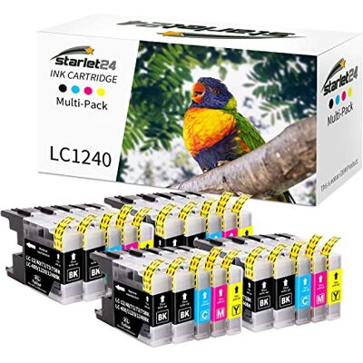 Starlet24 Starlet Lot de 20 Cartouches d'encre Compatibles Brother LC-1220 LC1240 pour MFC-J280W MFC-J425W MFC-J430W MFC-J435W MFC-J6510DW MFC-J6710DW(8 Noir, 4 Cyan, 4 Magenta, 4 Jaune) Starlet24 Starlet Lot de 20 Cartouches d'encre Compatibles Brother LC-1220 LC1240 pour MFC-J280W MFC-J425W MFC-J430W MFC-J435W MFC-J6510DW MFC-J6710DW(8 Noir, 4 Cyan, 4 Magenta, 4 Jaune)