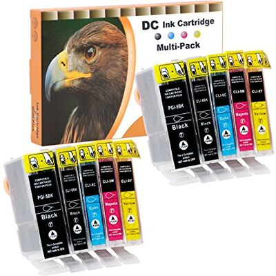 D&C Lot de 10 cartouches d'encre compatibles avec Canon PGI-5 CLI-8 pour Canon Pixma iP3300 iP3500 iP4200 iP4200x iP4300 iP4500 iP4500x iP5200 iP5200r iP5300 iP6600 iP6700 iX40000 iX5000, MP500, MP510 D&C Lot de 10 cartouches d'encre compatibles avec Canon PGI-5 CLI-8 pour Canon Pixma iP3300 iP3500 iP4200 iP4200x iP4300 iP4500 iP4500x iP5200 iP5200r iP5300 iP6600 iP6700 iX40000 iX5000, MP500, MP510