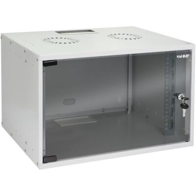 HMF 65707-07 Armoire réseau Armoire serveur 19" 7 U Profondeur 400 mm Porte en verre Gris clair HMF 65707-07 Armoire réseau Armoire serveur 19" 7 U Profondeur 400 mm Porte en verre Gris clair