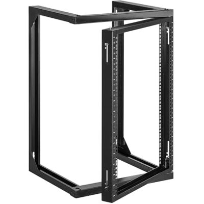 VEVOR Rack de serveur mural 15U, capacité de charge maximale de 68 kg, rack réseau à cadre ouvert avec portail pivotant à 180 degrés, acier au carbone, pour équipement de réseau informatique de 48 cm VEVOR Rack de serveur mural 15U, capacité de charge maximale de 68 kg, rack réseau à cadre ouvert avec portail pivotant à 180 degrés, acier au carbone, pour équipement de réseau informatique de 48 cm